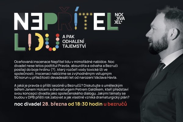 noc divadel 28. 3.: nepřítel lidu (a pak odhalení tajemství)